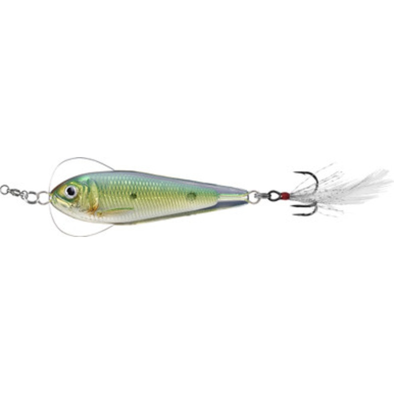 LIVETARGET Flutter Shad Jigging Spoon – 2-1/2in – Gold/Green