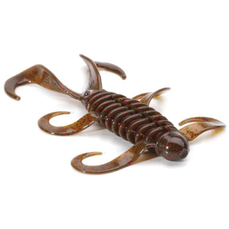MegaStrike Mega Bug 4.5” Soft Plastic Lures Green Pumpkin Black and Red Flake