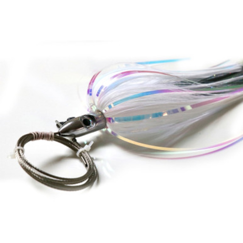 R&R WMSRCLCL10 Wahoo Magnet Sr. Pre-Rigged Trolling Lure – White/Clear
