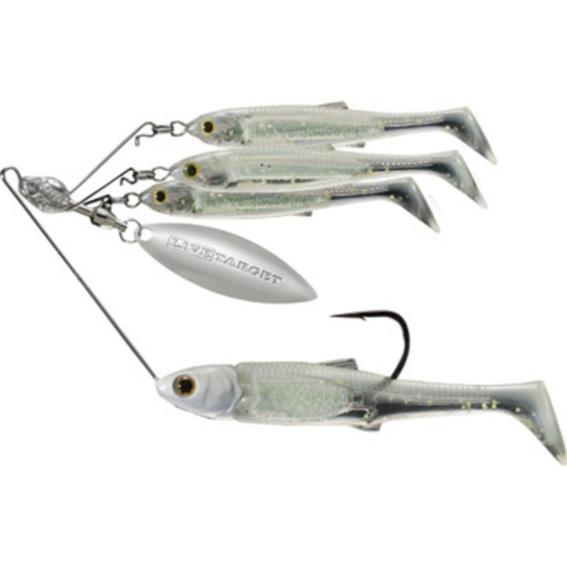 LIVETARGET BaitBall Spinner Rig – Small 1/4oz – Smoke Mylar Minnow
