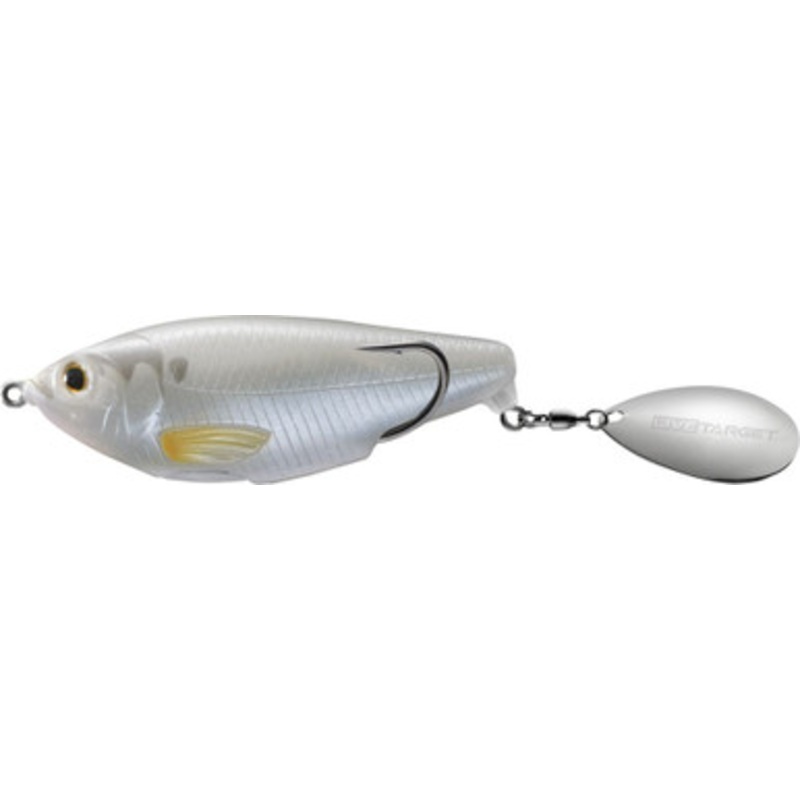 LIVETARGET Hollow Body Commotion Shad – 3-1/2in – Pearl Ghost