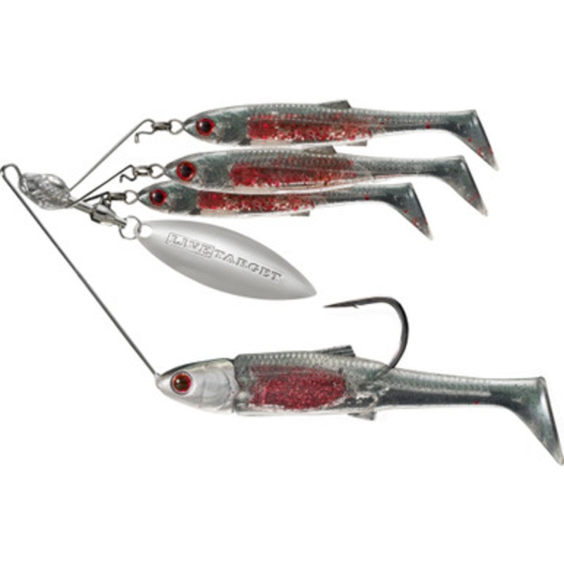 LIVETARGET BaitBall Spinner Rig – Large 1/2oz – Blood Red Minnow
