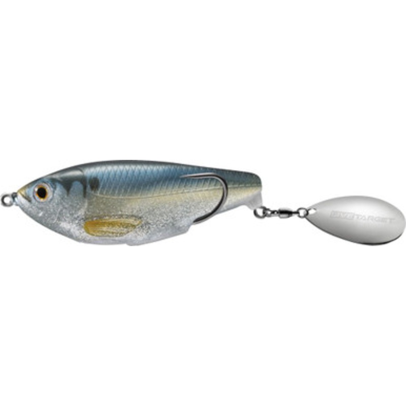 LIVETARGET Hollow Body Commotion Shad – 3-1/2in – Glitter Blue Shad