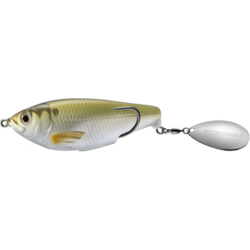 LIVETARGET Hollow Body Commotion Shad – 3-1/2in – Metallic Moss