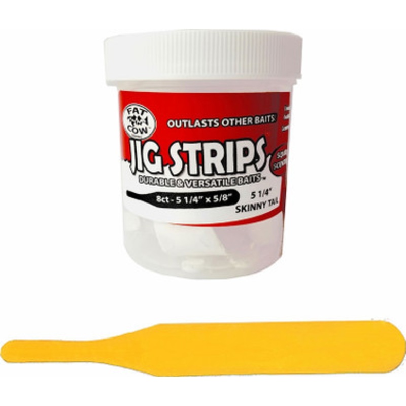 Fat Cow Fishing Jig Strips – Skinny Tail – Yellow