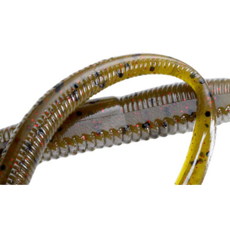 Reaction Innovations The Flirt Finesse Worm – Green Pumpkin/Red 15pk