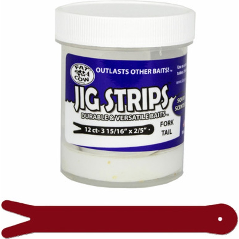 Fat Cow Fishing Jig Strips – Fork Tail – Red