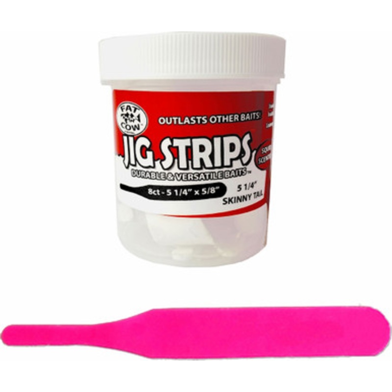 Fat Cow Fishing Jig Strips – Skinny Tail – Hot Bubblegum