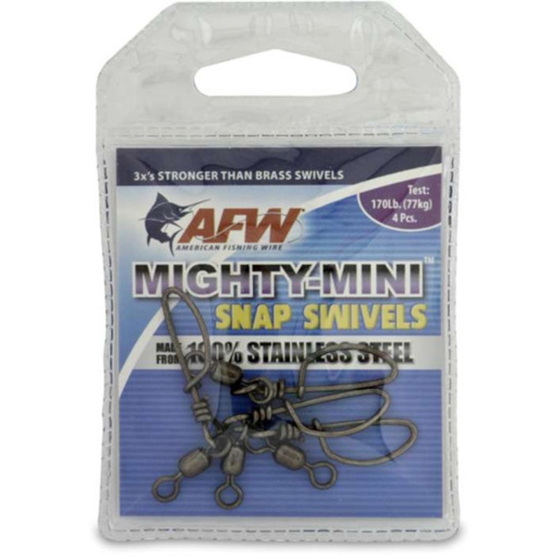 AFW FTSS170B-A 170Lb. 4pk Stainless Steel Snap Swivels Black