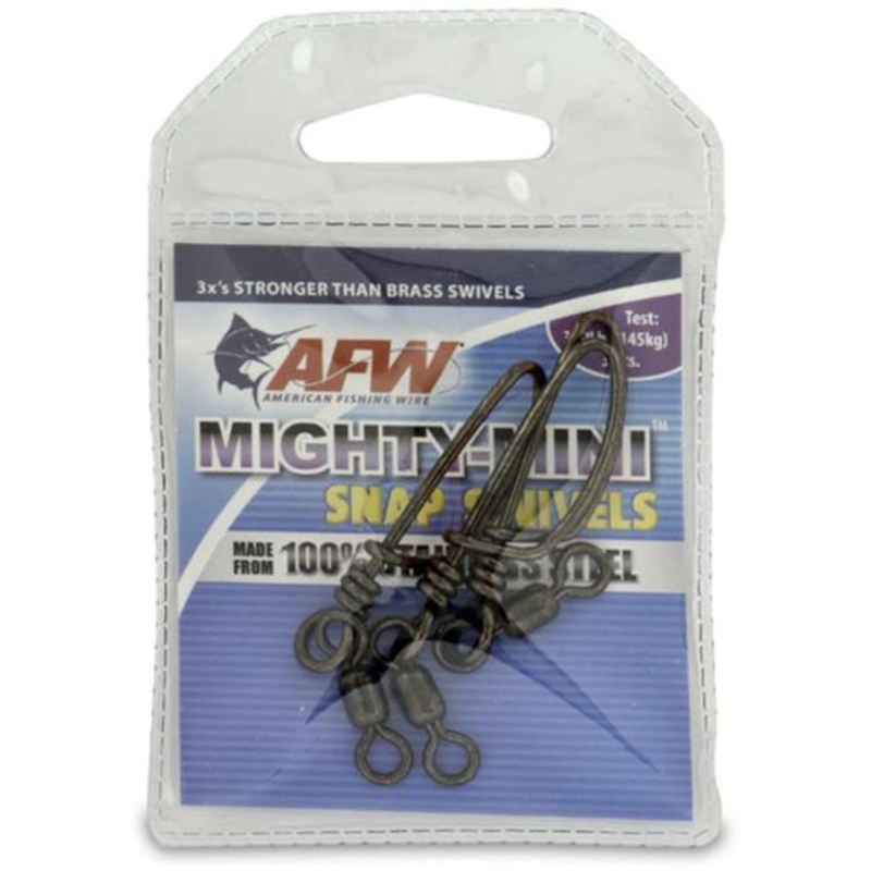 AFW FTSS320B-A 320Lb. 3pk Stainless Steel Snap Swivels Black