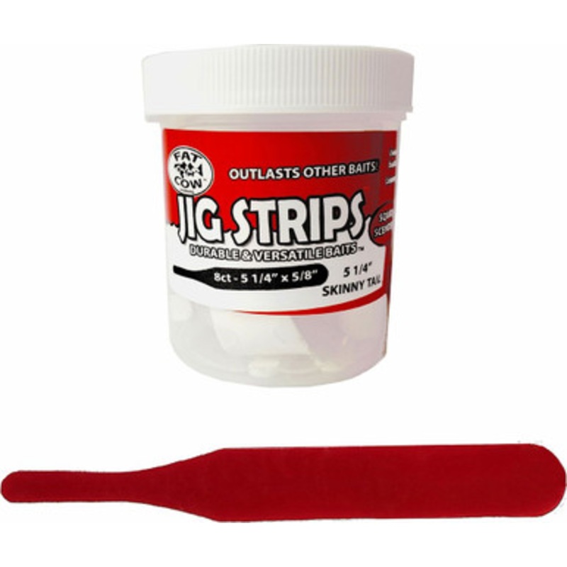 Fat Cow Fishing Jig Strips – Skinny Tail – Red