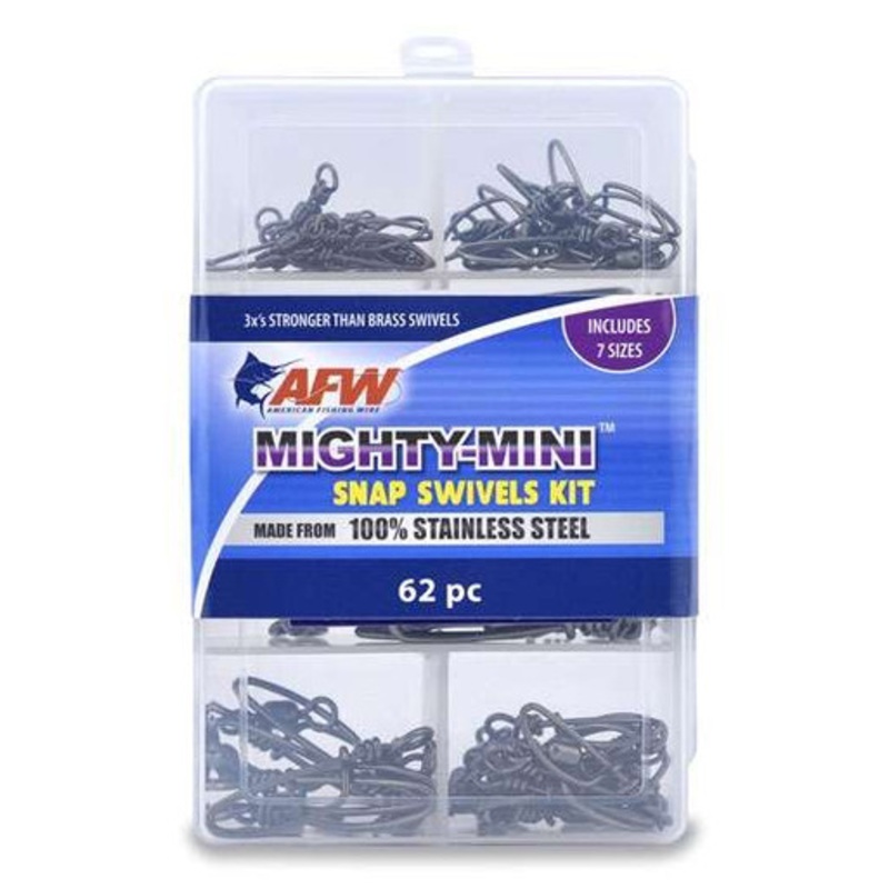AFW TKB00009 Mighty Mini Stainless Steel Snap Swivels Kit, 62 Pieces