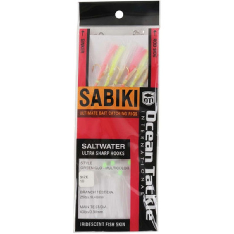 Ocean Tackle International OTI-5201-G10 Sabiki Rigs – Green Glo Multicolor