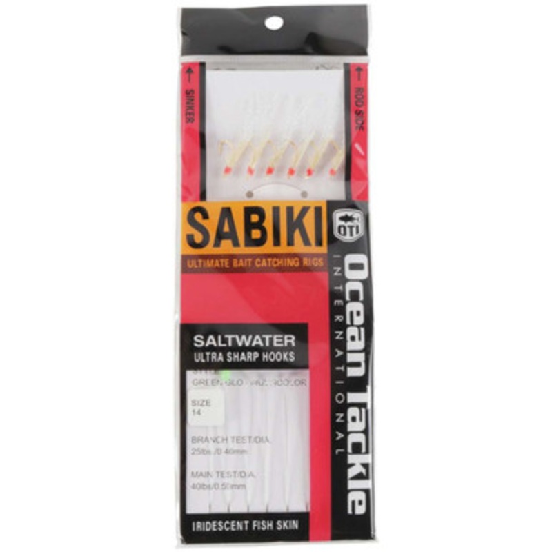 Ocean Tackle OTI-5201-R14 Sabiki Rigs – Red Glo Iridescent – 14