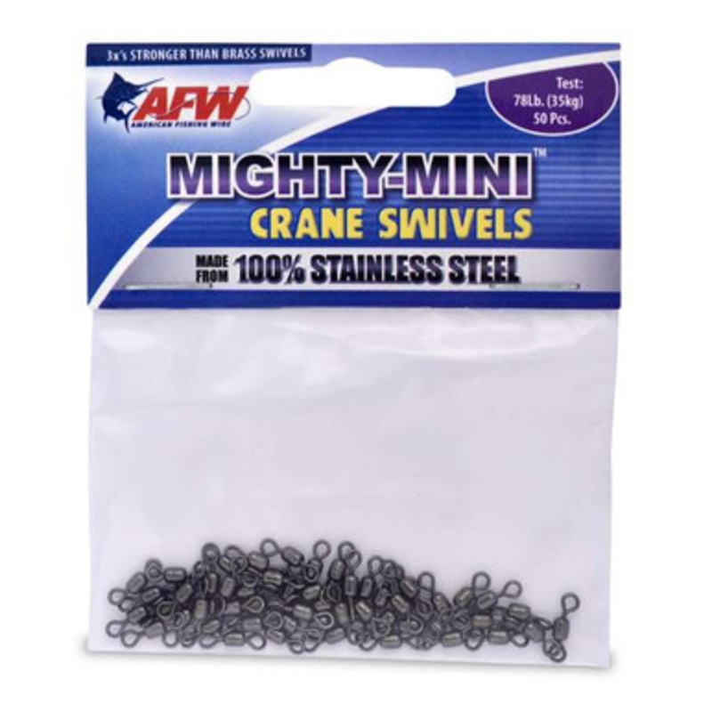 AFW FWSS14B/50 78Lb. 50pk Stainless Steel Crane Swivels Black