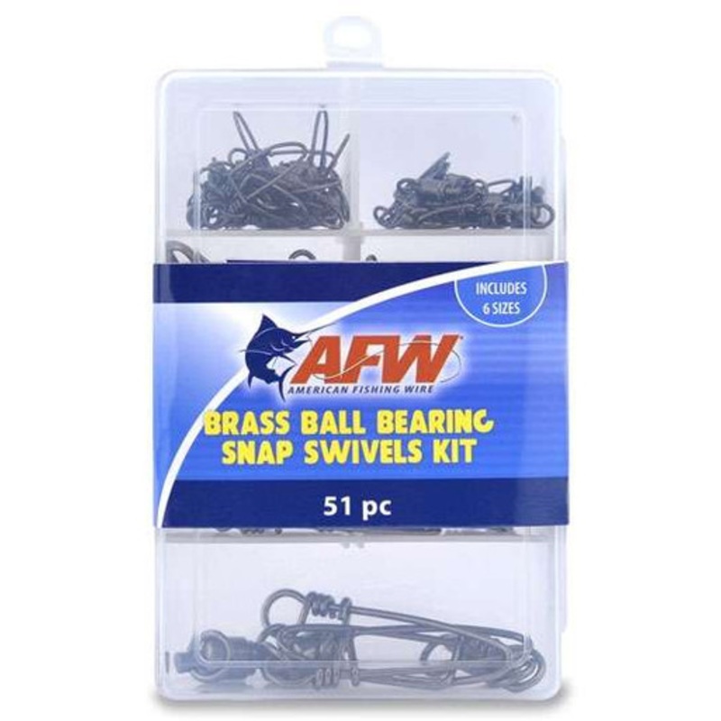 AFW TKB00007 Brass Ball Bearing Snap Swivels Kit, 51 Pieces