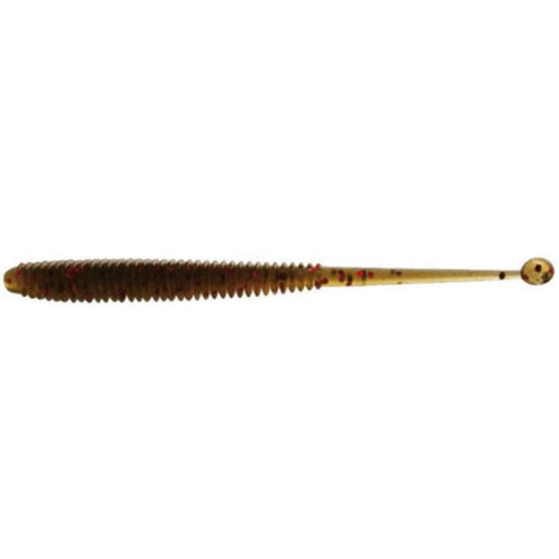 Molix Sator Worm – 4in – Green Pumpkin/Red Flake