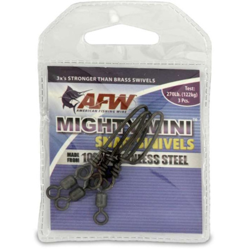 AFW FTSS270B-A 270Lb. 3pk Stainless Steel Snap Swivels Black