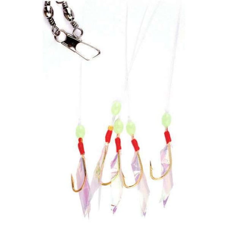 Eagle Claw Lazer Sharp L946 Sabiki Bait Rigs Urethane Aurora Wings – 4