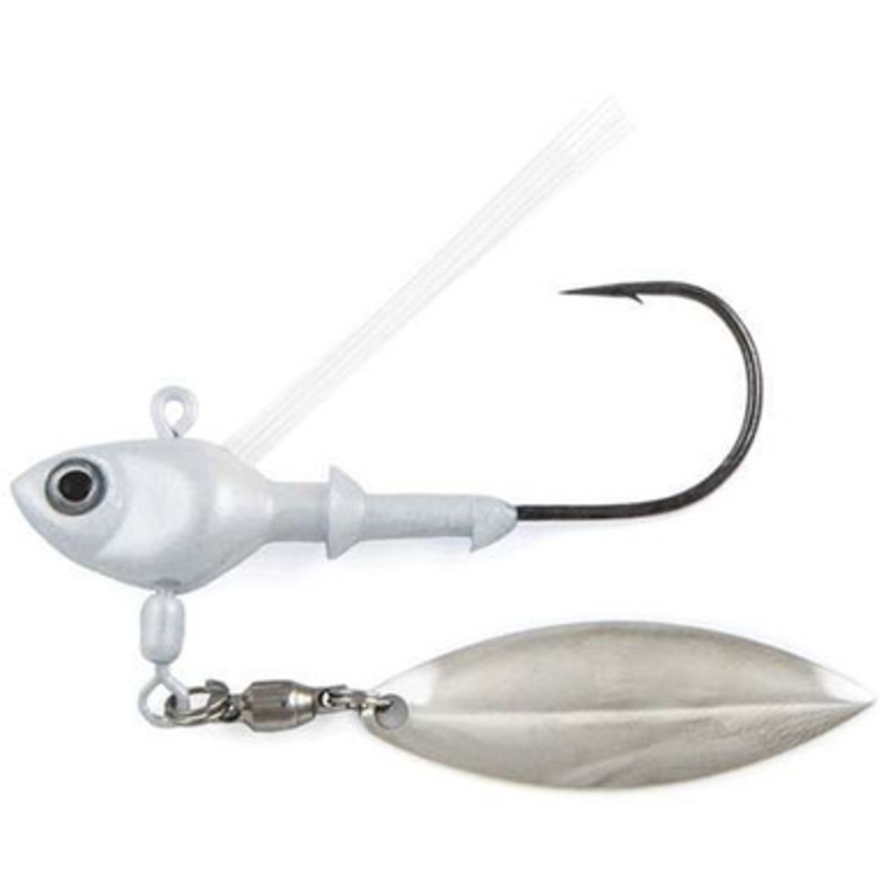 Fish Head Spin Weedless Underspin – 1/2 oz. – Pearl White