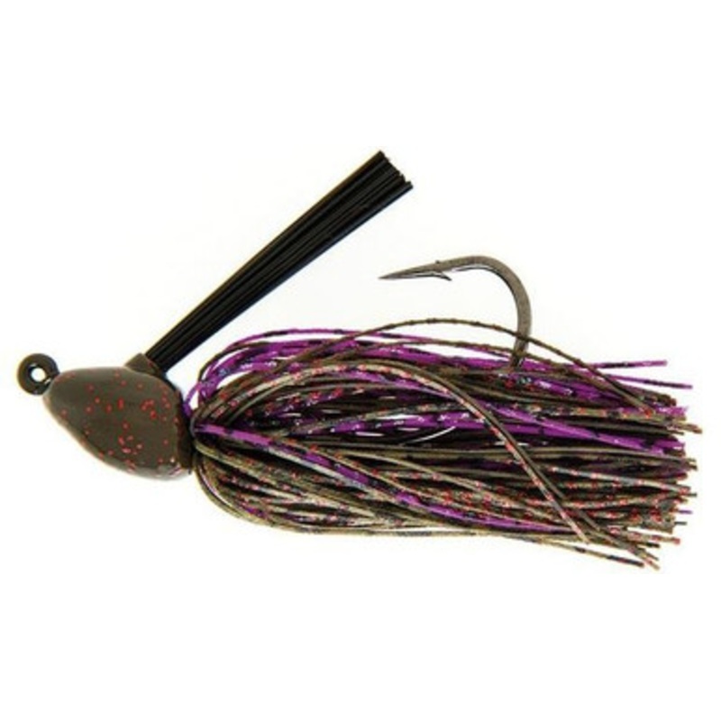 Molix Tenax Wide Gap Jig – 3/8oz – Green Pumpkin Red/Purple