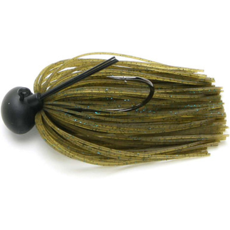 Keitech FT38 Tungsten Model II Football Jig 3/8 oz 207 Green Pumpkin Blue Flake