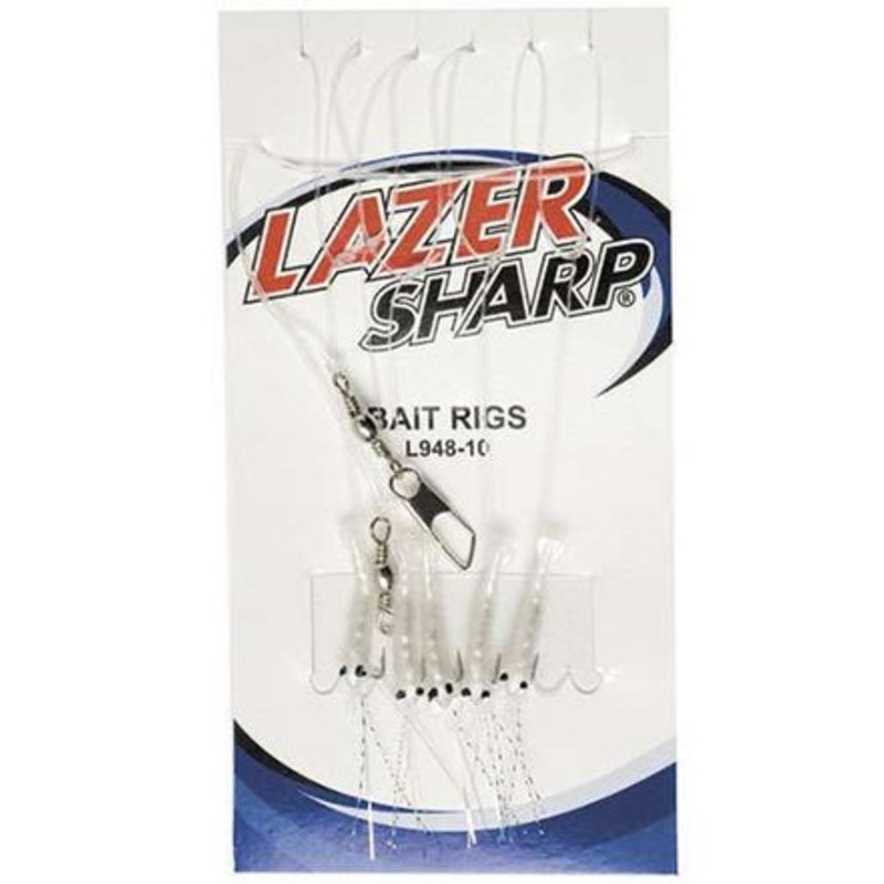 Eagle Claw Lazer Sharp L948 Sabiki Shrimp Bait Rigs – Size 4