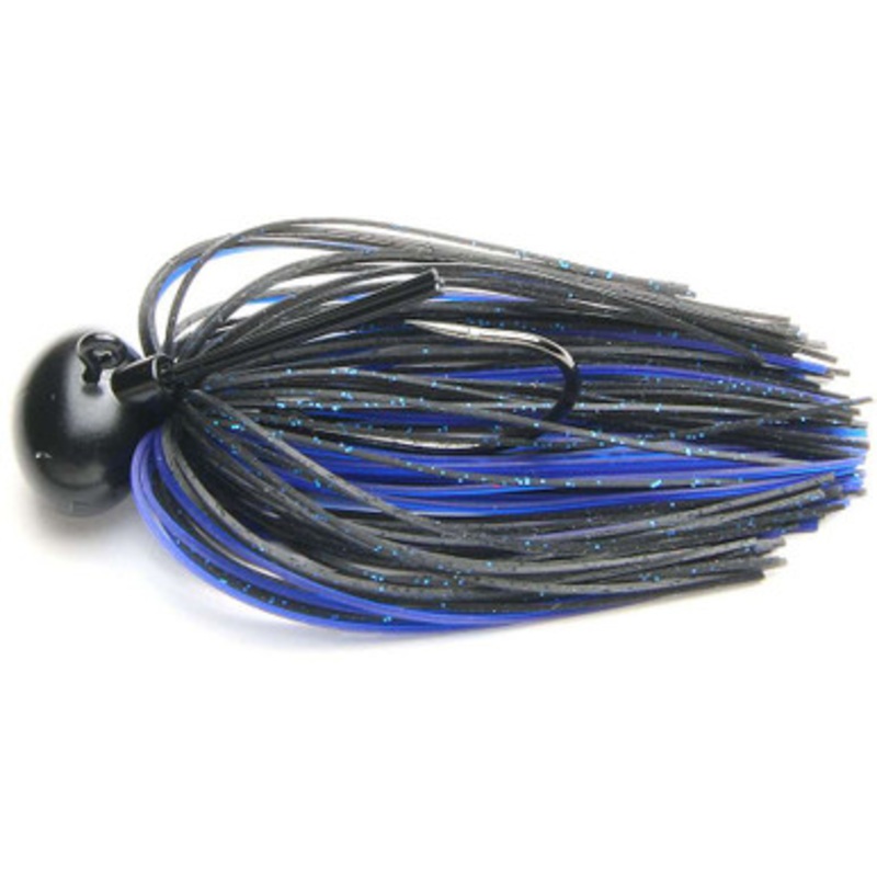 Keitech FT14 Tungsten Model II Football Jig 1/4 oz 407 Black / Blue Flake