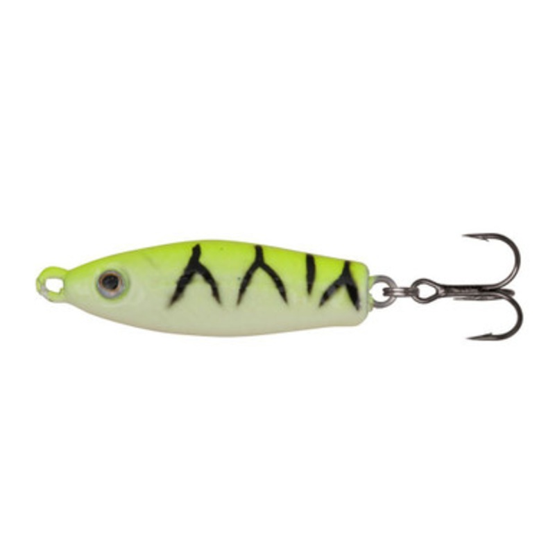 Johnson Rattlin Scout Spoon Ice – 1in – Chartreuse Glow Tiger