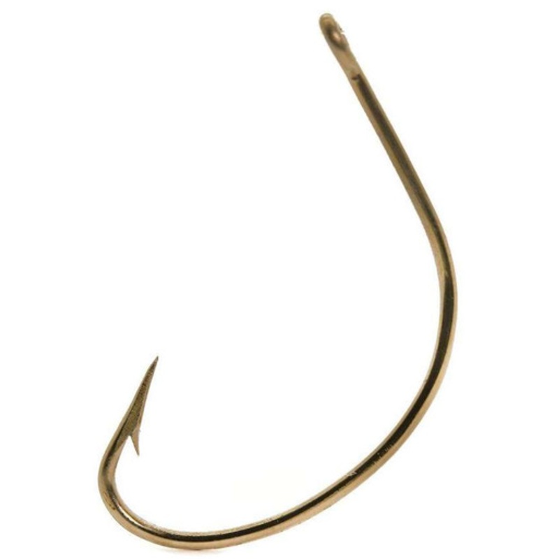 Mustad 37240-BR Bronze Wide Gap Hollow Point Hook – 4/0 – 8 Pack