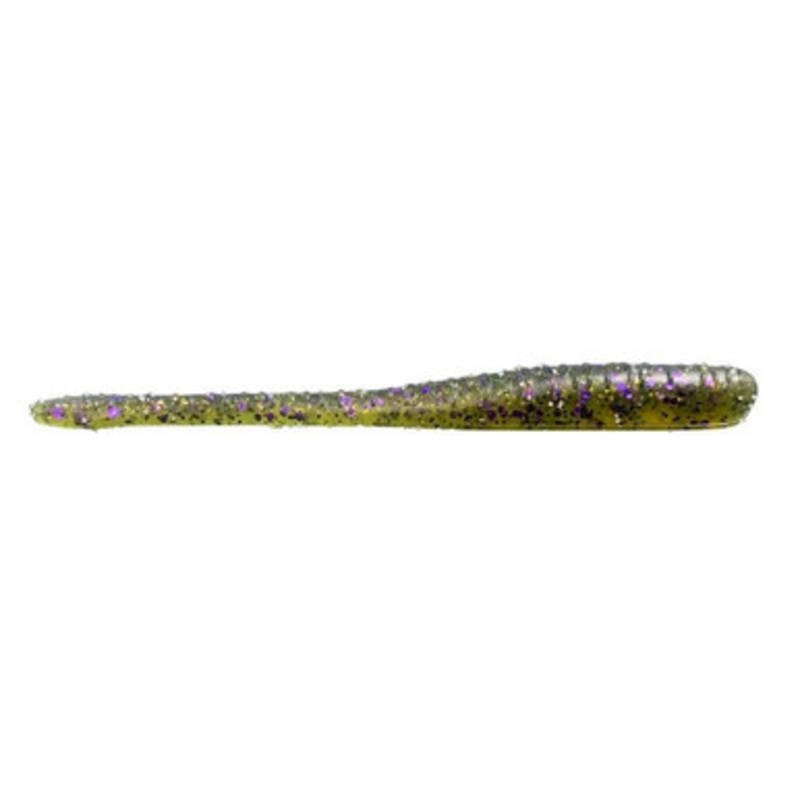 Great Lakes Finesse Drop Worm – 4in – Green Pumpkin Purple Flake