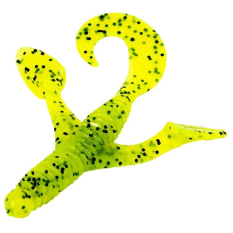 Lake Fork Trophy Lures Fork Creature Bait – 3.75in Chartreuse Pepper