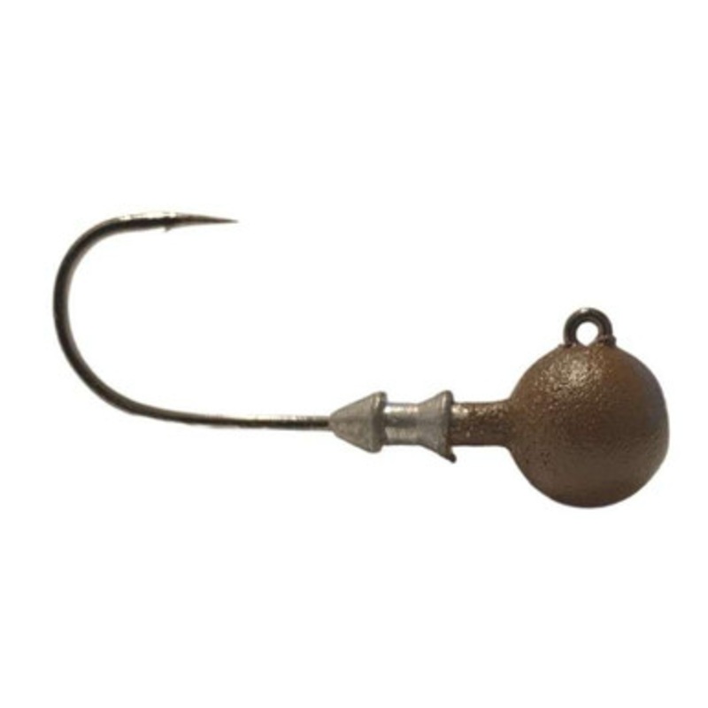 Great Lakes Finesse Stealth Ball Jighead – 1/16oz – #1 – Matte Brown