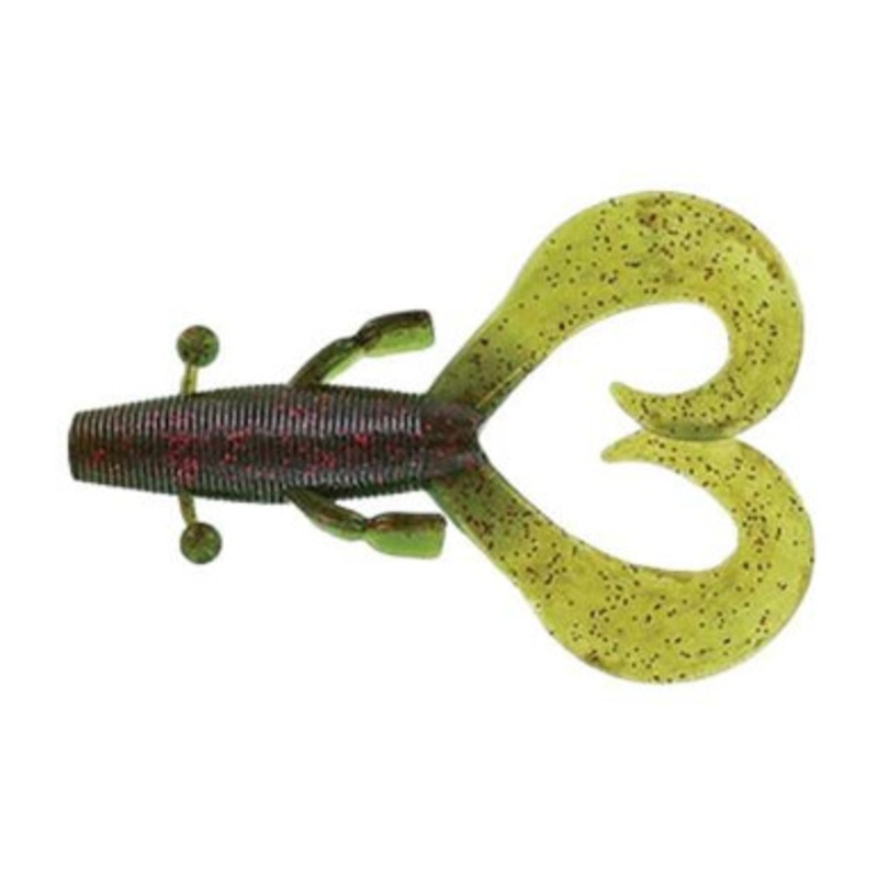 Yamamoto Cowboy Creature Bait – 3.75in – Green Pumpkin w/Red Flake w/Fading Watermelon Laminate