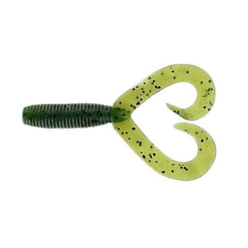 Yamamoto Double Tail Grub – 4in – Watermelon w/Large Black Flake