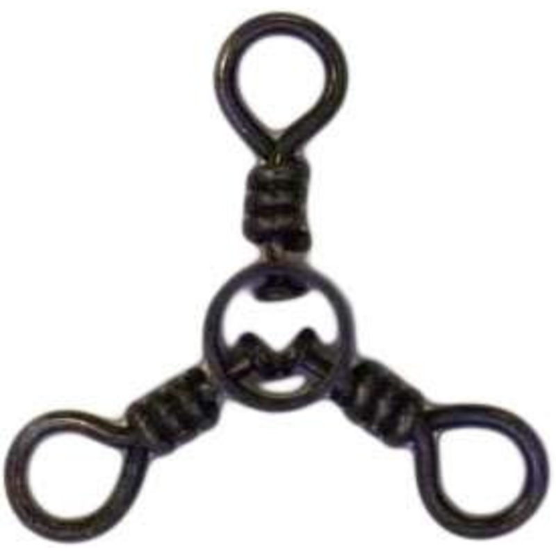 Eagle Claw 01152-019 3-Way Swivel – Black – 1/0 – 2 Pack
