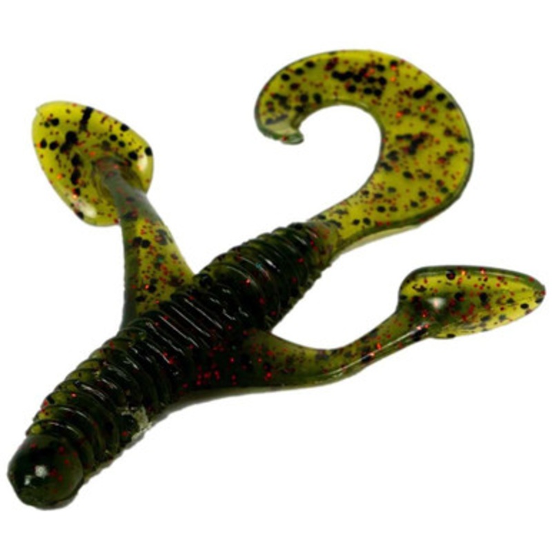 Lake Fork Trophy Lures Fork Creature Bait – 3.75in Wat. Seed Red Flake