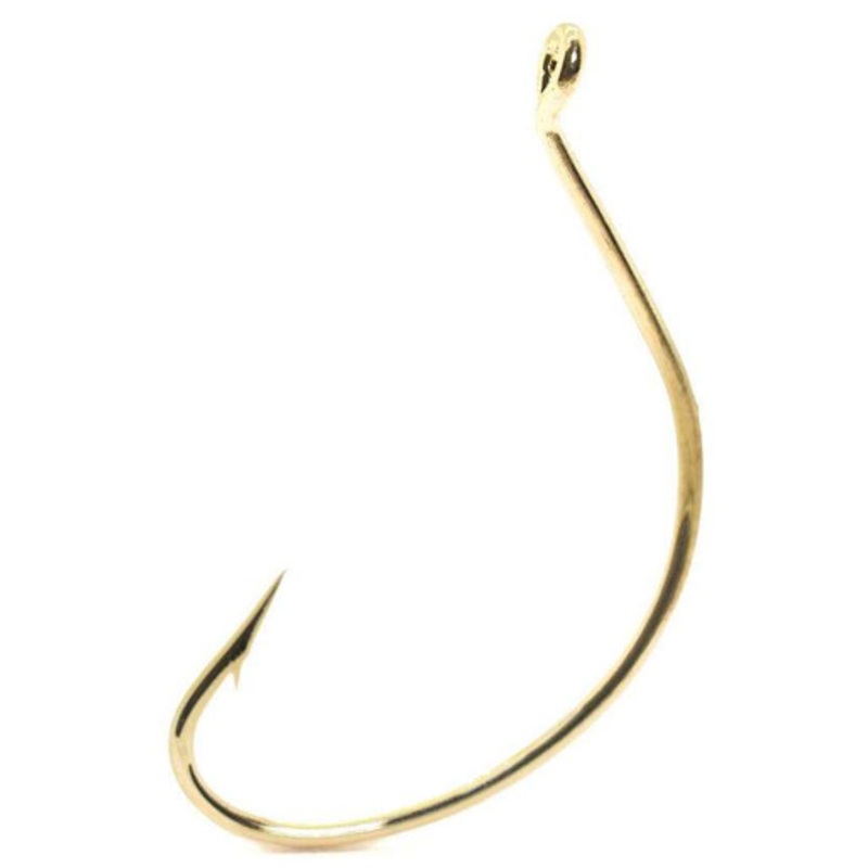 Mustad 37162 1/0 Gold Wide Gap English Bait Hook