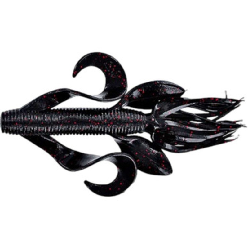 Yamamoto Kreature Bait – 4in – Black w/Small Red Flake