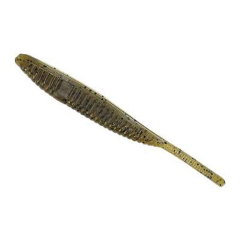 Yamamoto Shad Shape Floater Worm – 5in – Green Pumpkin w/Large Black Flake