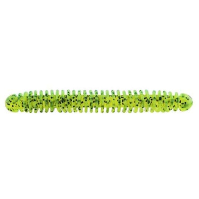 Lake Fork Trophy Lures Ring Fry Worm – 3.75in Chartreuse Pepper