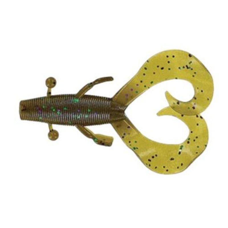Yamamoto Cowboy Creature Bait – 3.75in – Green Pumpkin w/Large Green & Purple Flake