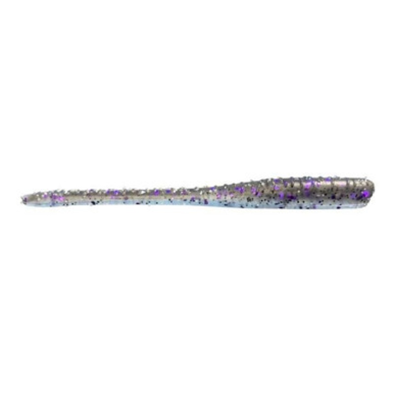 Great Lakes Finesse Drop Worm – 4in – Smoke Clear Purple Flake