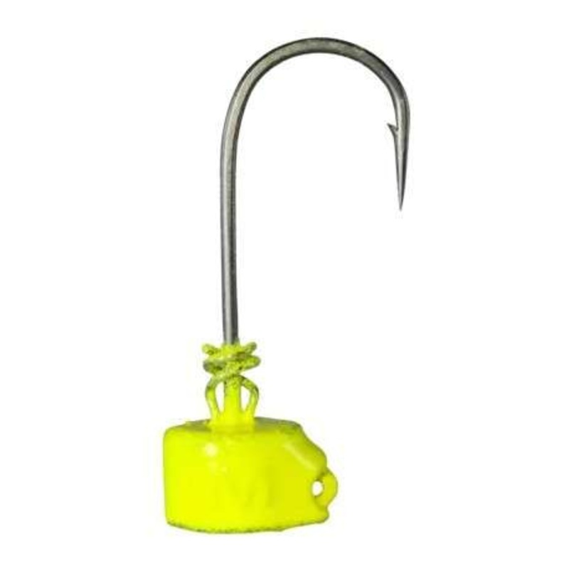 Mustad A-TAK Ned Head Jig Head – 1/16oz – #1 – Matte Chartreuse