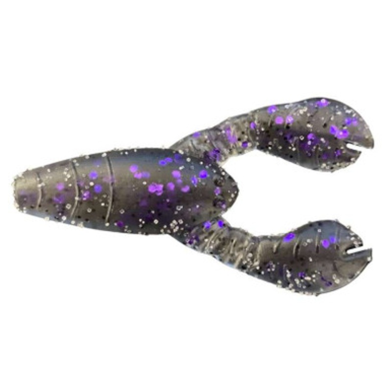 Great Lakes Finesse Snack Craw – 2.1in – Smoke Clear Purple Flake