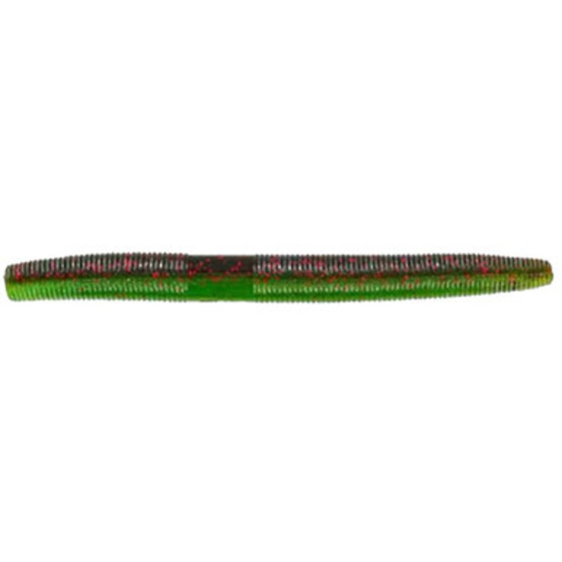 Yamamoto 4in Senko Bulk Pack – 100 Pack – Green Pumpkin w/ Red