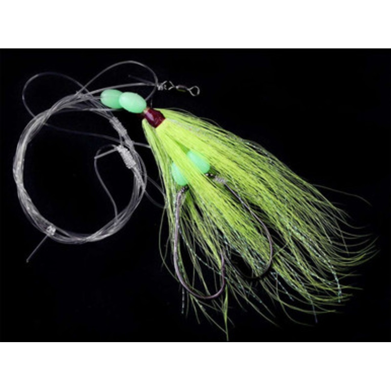 Jigging World Hi-Lo Bucktail Rig – 6/0 – Chartreuse