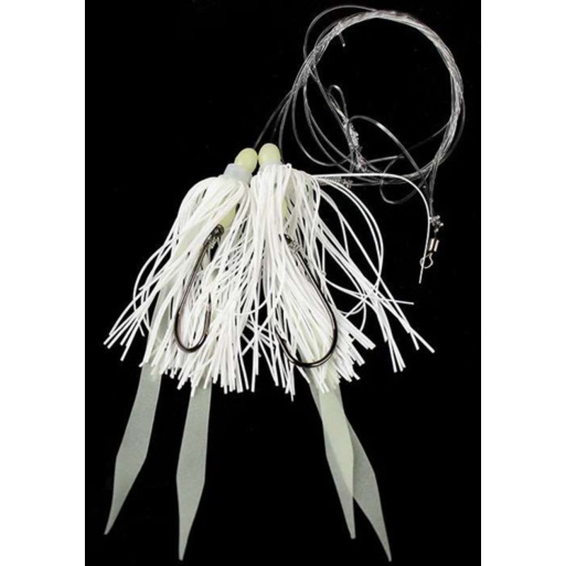 Jigging World Hi-Lo Silicone Skirt Rig – 6/0 – White