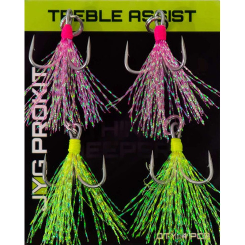 JYG PRO Fishing Feathered Treble Hooks – #10