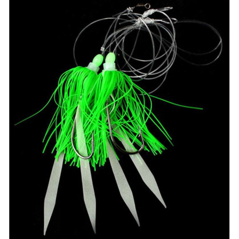 Jigging World Hi-Lo Silicone Skirt Rig – 4/0 – Chartreuse